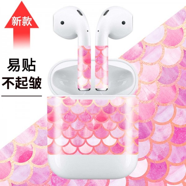 蘋果藍牙無線耳機123代彩膜AirPodsPro貼紙-蘋果手機背膜